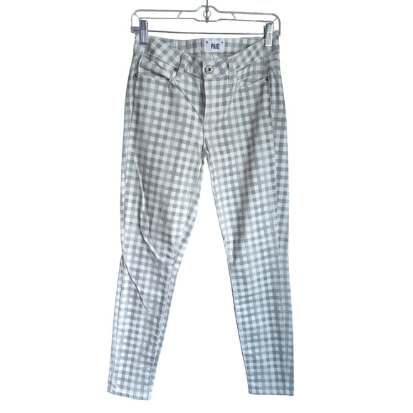 Anthropologie Paige Verdugo Ankle Skinny Jeans Gray Gingham size 29 - Picture 4 of 8